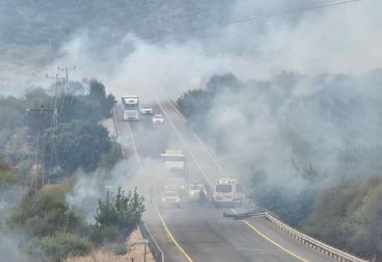 כביש דישון רמות נפתלי לאחר מטח רקטות