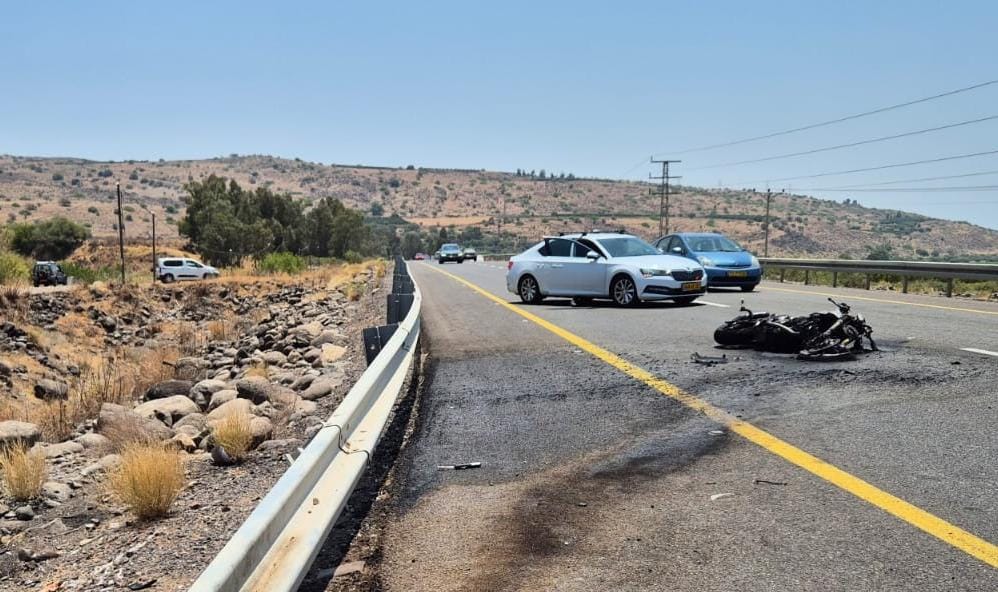 זירת תאונת האופנוע ברמת הגולן