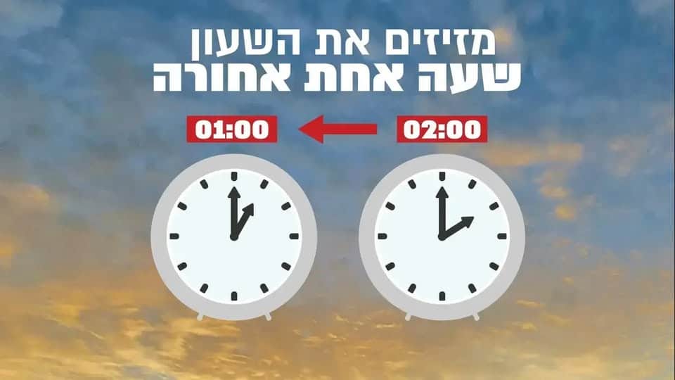 שעון חורף יכנס הלילה לתוקף והשעון יזוז שעה לאחור