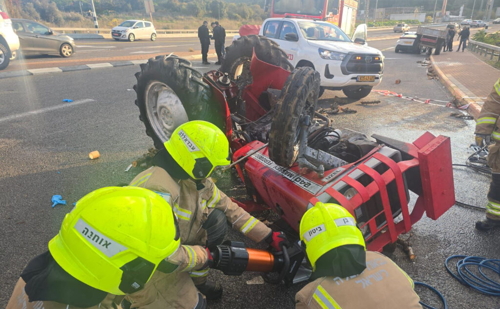 כביש 89 סמוך למעלות תרשיחא: נהג טרקטור נפצע קשה בתאונה