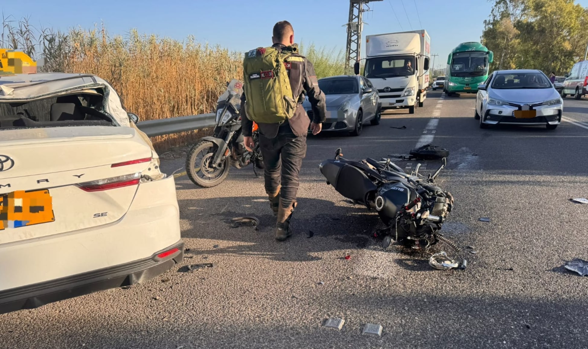 רוכב אופנוע נהרג בתאונה בכביש 780 סמוך לקרית אתא